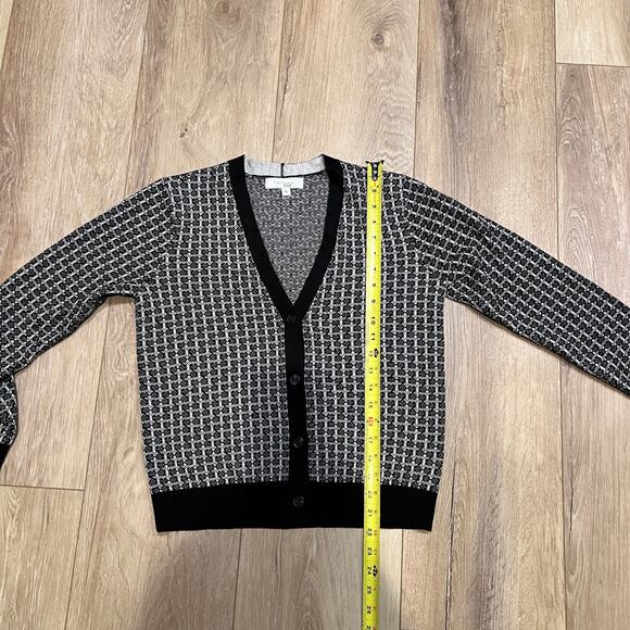 ROSETA GETTY Women's Jacquard Cardigan With Contrast Trim Size S - Picture 6 of 11